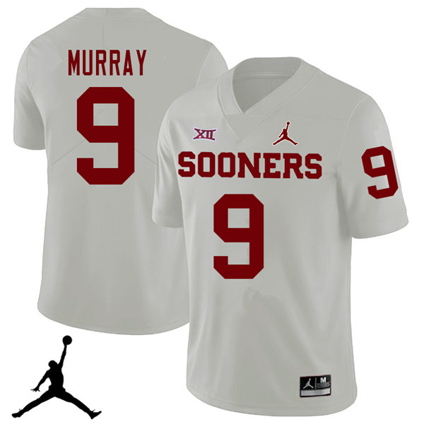 Jordan Brand Men #9 Kenneth Murray Oklahoma Sooners 2018 College Football Jerseys Sale-White - Click Image to Close